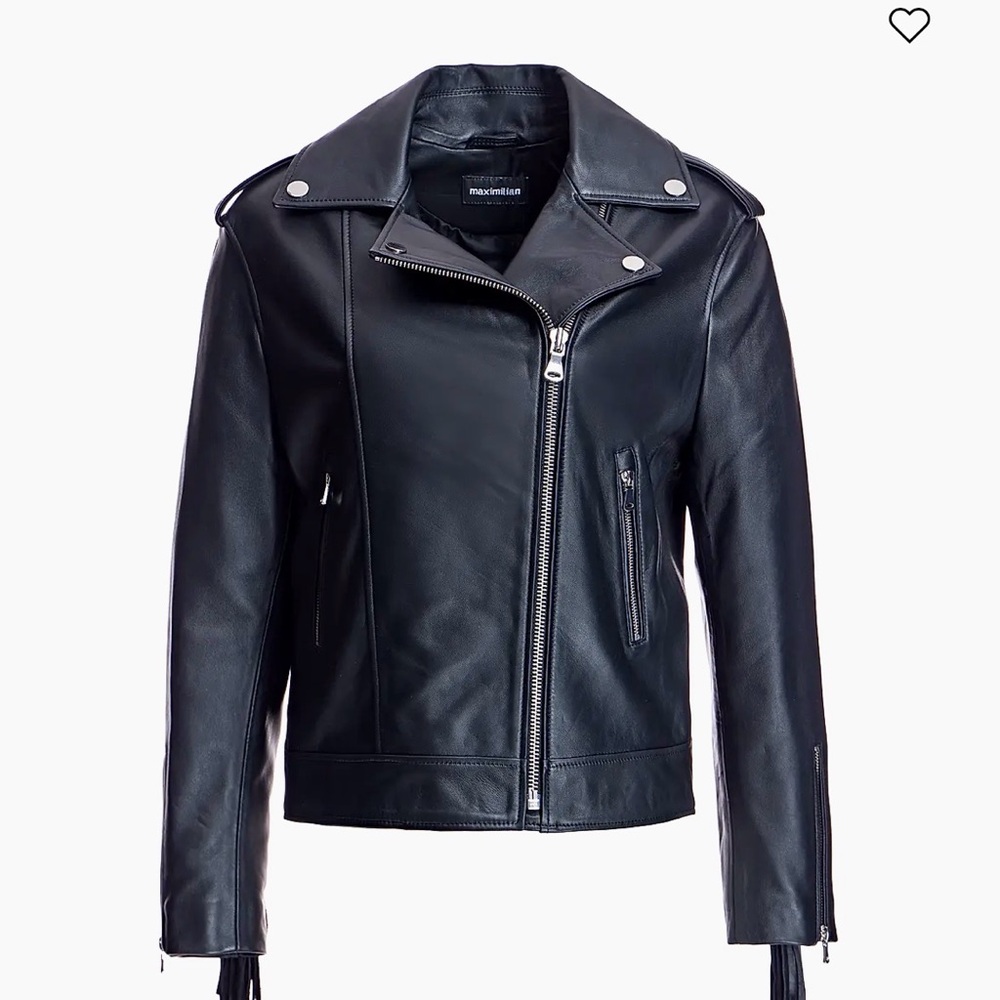 Saks Maximilian Leather Fringe Jacket - Picture 2 of 13